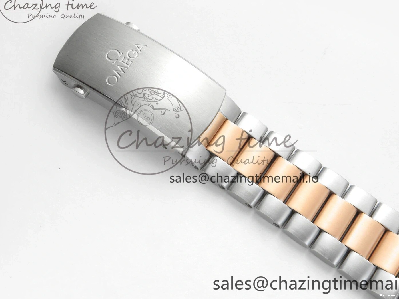 0328 Planet Ocean 600M Chrono SS VRF 1:1 Best Edition Black Bezel Blue Dial on RG SS Bracelet A Affordable 7648